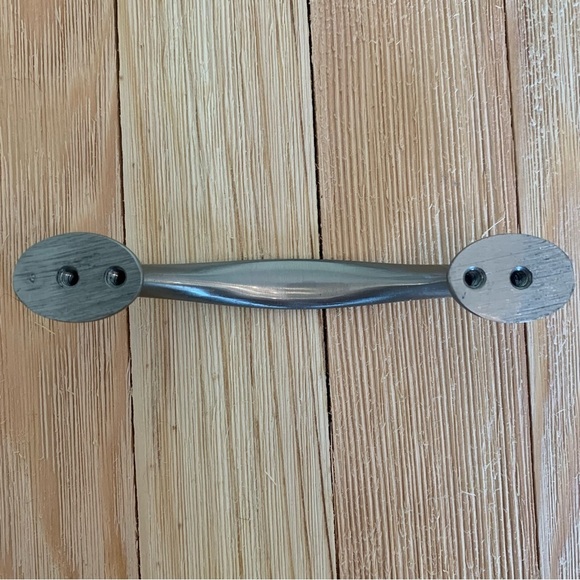 2 Drawer Pulls Dual Mount Shell Pull Satin Nickel Flower Curve Arch Bow Cabinets - Picture 7 of 14